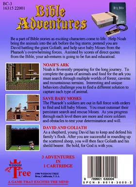 Bible Adventures (USA) (Unl) box cover back